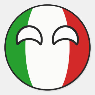 Lustiges neigendes Geeky Italien Countryball Runder Aufkleber