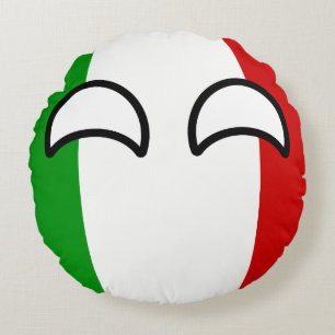 Lustiges neigendes Geeky Italien Countryball Rundes Kissen