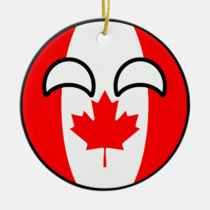 Lustiges neigendes Geeky Kanada Countryball Keramikornament