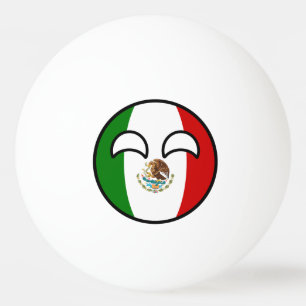 Lustiges neigendes Geeky Mexiko Countryball Tischtennisball