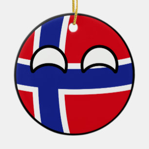 Lustiges neigendes Geeky Norwegen Countryball Keramik Ornament