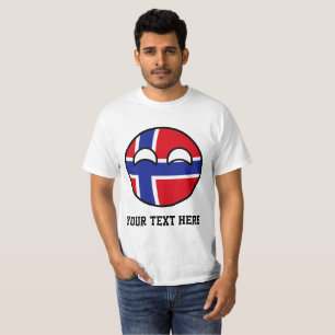 Lustiges neigendes Geeky Norwegen Countryball T-Shirt