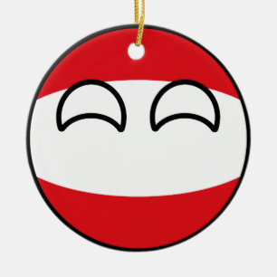 Lustiges neigendes Geeky Österreich Countryball Keramikornament