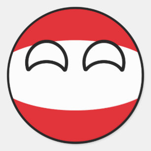 Lustiges neigendes Geeky Österreich Countryball Runder Aufkleber
