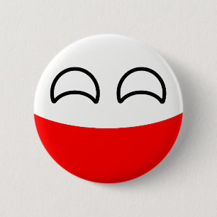 Lustiges neigendes Geeky Polen Countryball Button