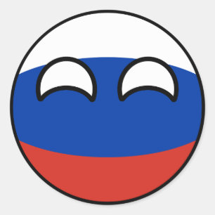 Lustiges neigendes Geeky Russland Countryball Runder Aufkleber