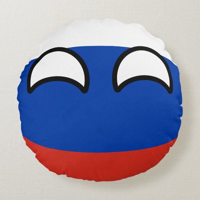 Lustiges neigendes Geeky Russland Countryball Rundes Kissen (Vorderseite)