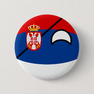 Lustiges neigendes Geeky Serbien Countryball Button