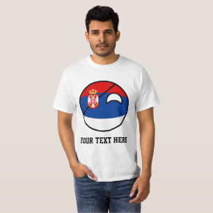 Lustiges neigendes Geeky Serbien Countryball T-Shirt