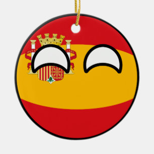 Lustiges neigendes Geeky Spanien Countryball Keramikornament