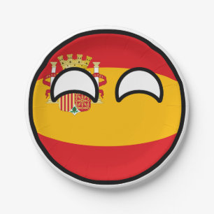 Lustiges neigendes Geeky Spanien Countryball Pappteller