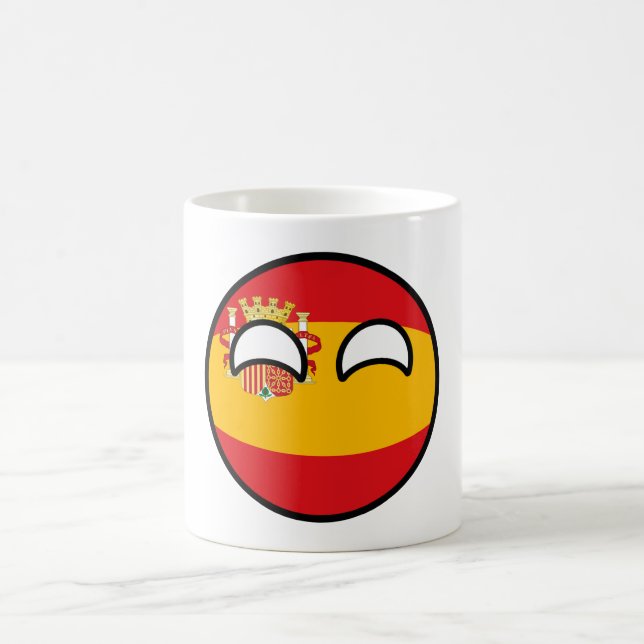 Lustiges neigendes Geeky Spanien Countryball Tasse (Mittel)