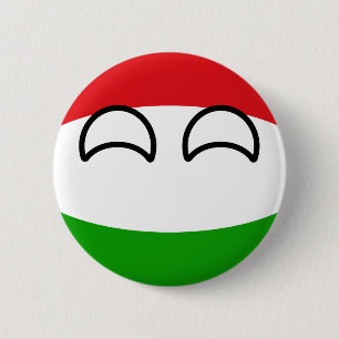 Lustiges neigendes Geeky Ungarn Countryball Button