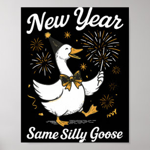 Lustiges neues Jahr, gleiche alberne Gans, Frohes Poster