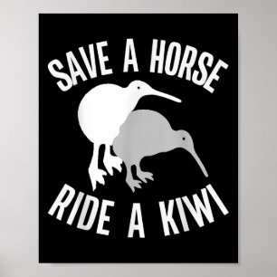 Lustiges Neuseeland Kiwi Meme Zitat Rette Ein Pfer Poster
