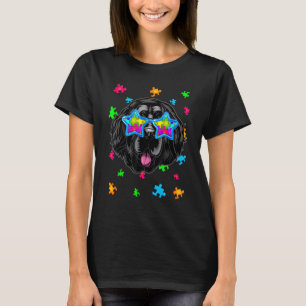 Lustiges Newfoundland-Puzzle Autismus-Bewusstsein T-Shirt
