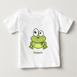 Lustiges niedliches Frosch-Cartoonnamen-Baby-Shirt Baby T-shirt