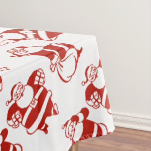 Lustiges niedliches Weihnachtsmann-Muster-rotes Tischdecke