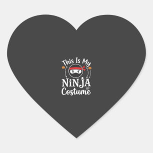 Lustiges Ninja-Kostüm Halloween-Design_1 Herz-Aufkleber
