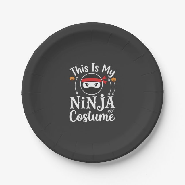 Lustiges Ninja-Kostüm Halloween-Design_1 Pappteller (Vorderseite)