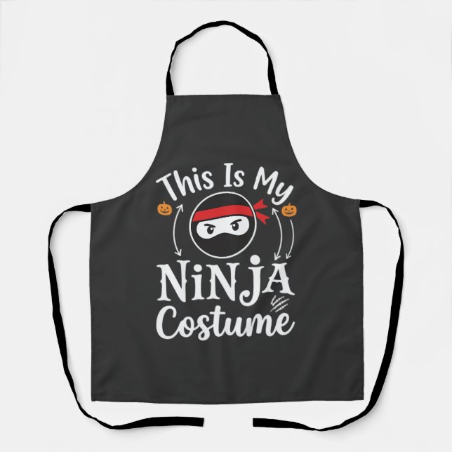 Lustiges Ninja-Kostüm Halloween-Design_1 Schürze (Vorderseite)