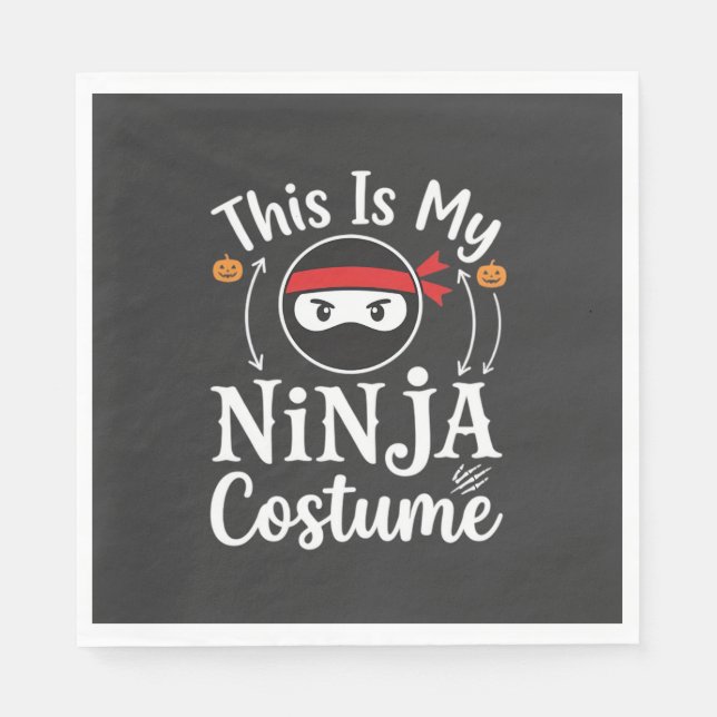 Lustiges Ninja-Kostüm Halloween-Design_1 Serviette (Vorderseite)
