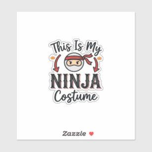 Lustiges Ninja-Kostüm Halloween-Vektordesign_1 Aufkleber