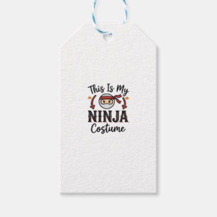 Lustiges Ninja-Kostüm Halloween-Vektordesign_1 Geschenkanhänger