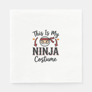 Lustiges Ninja-Kostüm Halloween-Vektordesign_1 Serviette