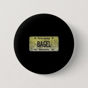 Lustiges Nj State Vanity Nummernschild Bagel  Button