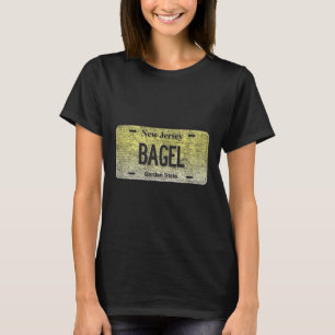 Lustiges Nj State Vanity Nummernschild Bagel T-Shirt