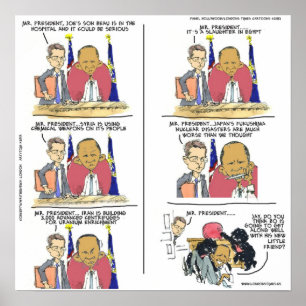 Lustiges Obama & Bo Editorial Cartoon Poster