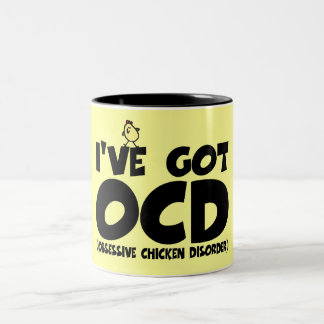Lustiges OCD Huhn Zweifarbige Tasse