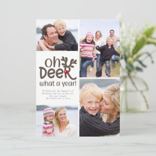 Lustiges Oh Hirsch Was für ein Jahr Foto-Urlaubska Feiertagskarte