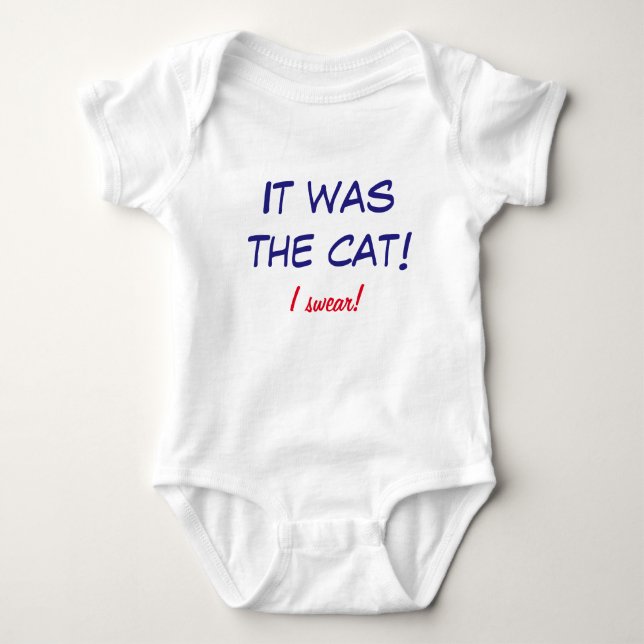 Lustiges Onsie - Baby tadelt die Katze! Strampler (Vorderseite)