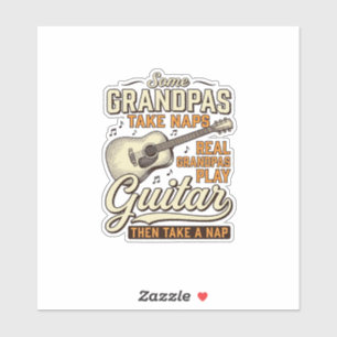 Lustiges Opa-Gitarre Vintage-Gravur-Shirt-Design Aufkleber