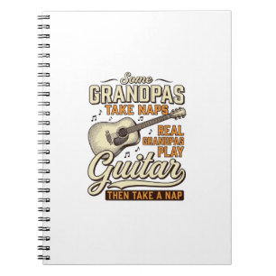Lustiges Opa Gitarre Vintage Gravur Shirt Design Notizblock