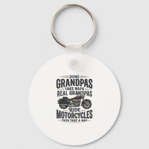 Lustiges Opa Motorrad Nickerchen Vintage Vektor De Schlüsselanhänger