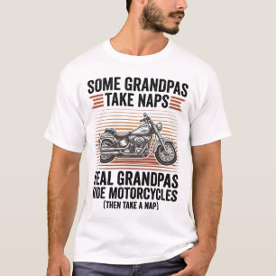 Lustiges Opa-Motorrad Vintage-Gravur T-Shirt