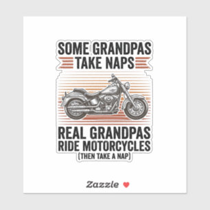 Lustiges Opa-Motorrad Vintage-Gravur T-Shirt Aufkleber