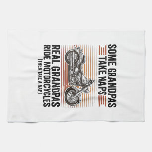 Lustiges Opa-Motorrad Vintage-Gravur T-Shirt Geschirrtuch