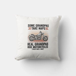 Lustiges Opa-Motorrad Vintage-Gravur T-Shirt Kissen