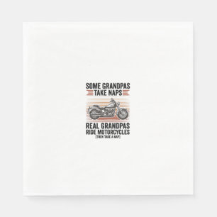 Lustiges Opa-Motorrad Vintage-Gravur T-Shirt Serviette