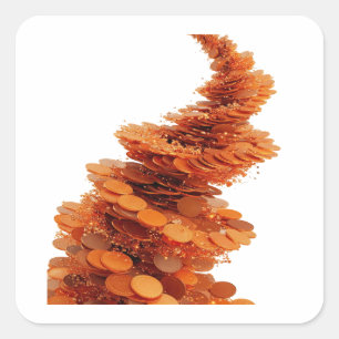 Lustiges Orange abstraktes Sticker-Design Quadratischer Aufkleber