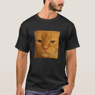 Lustiges Orange Katzen Gesicht Meme Unschärfe Foto T-Shirt