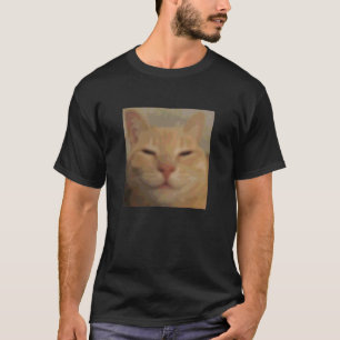 Lustiges Orange Katzen Gesicht Meme Unschärfe Foto T-Shirt