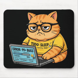 Lustiges Orange Katzen Programmierer Mauspad