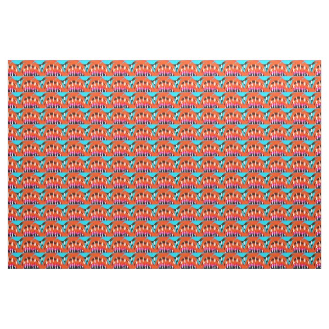 Lustiges orangefarbenes Mode-Muster Stoff (Yard (91,4 cm))