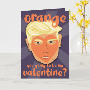 Lustiges oranges Herz Donald Trump   Valentinstag Karte