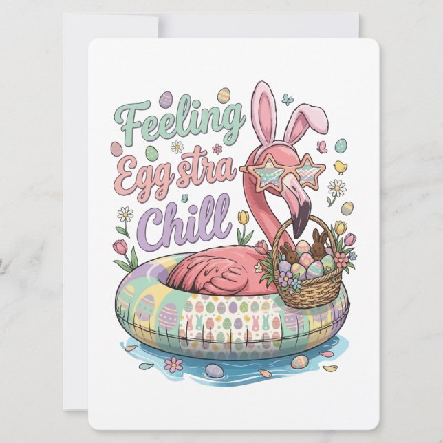 Lustiges Oster-Flamingo-Gefühl Eggstra Chill Cute (Vorderseite)
